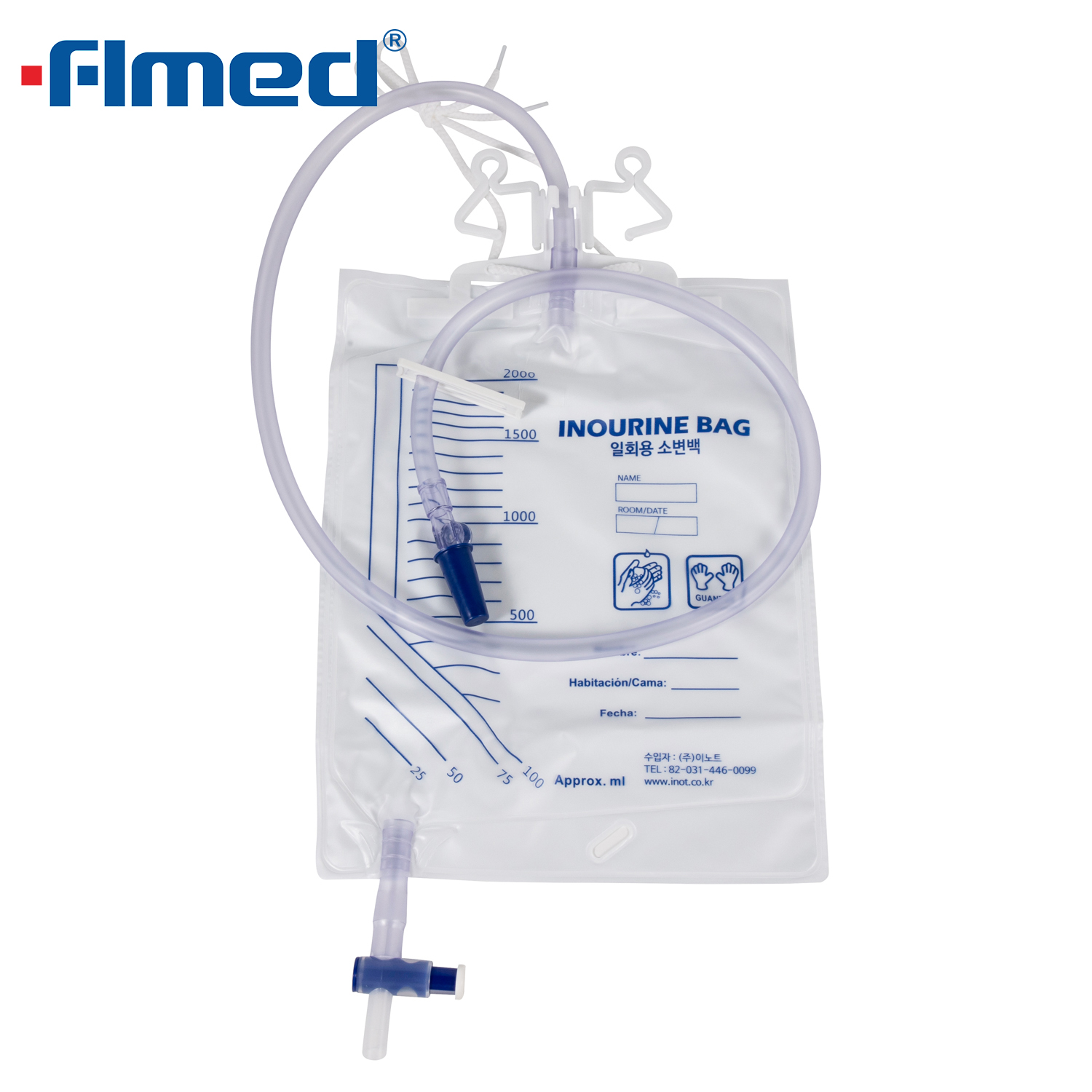 Túi thoát nước tiểu y tế có thiết bị chống trào ngược 2000Ml