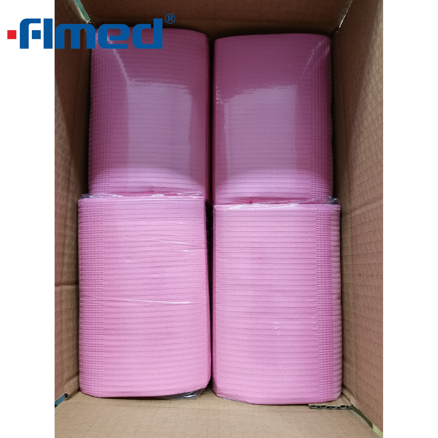 FLMED Bệnh nhân nha khoa Bibs Pink 500/Case